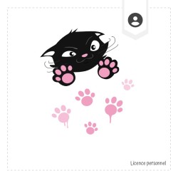 Illustration originale Chaton noir
