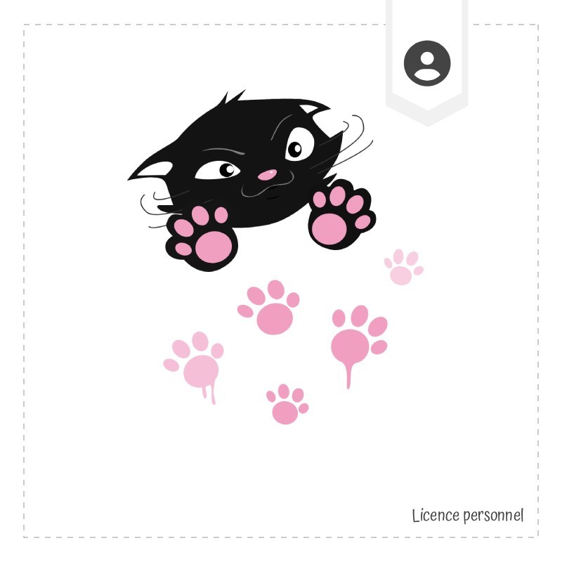Illustration originale Chaton noir