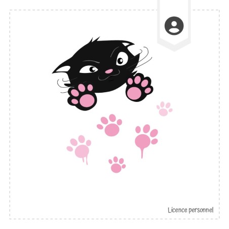 Illustration originale Chaton noir